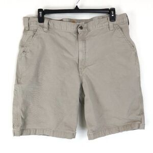 Carhartt Rugged Flex Work Shorts Men's 42 Relaxed Fit Canvas Tan Casual Pockets